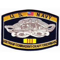 USN NAVY COMBAT BOAT CREW BADGE PATCH VIETNAM VETERAN PBR PATROL BOAT RIVER - HATNPATCH