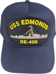 USS Edmonds DE-406 Ship HAT. Navy Blue. Veteran Family-Owned Business - HATNPATCH