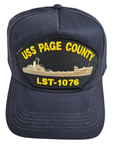 USS Page County LST-1076 Ship Hat - Navy Blue - Veteran Owned Business - HATNPATCH