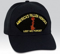 AMERICA'S FALLEN HEROES, LEST WE FORGET HAT - HATNPATCH