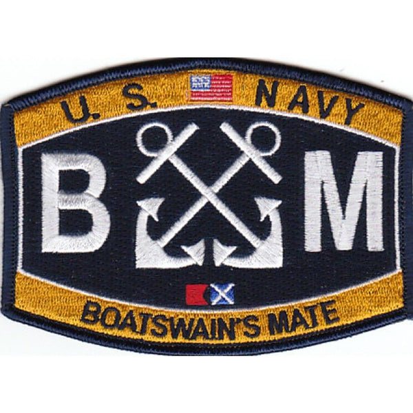 USN NAVY BM BOATSWAIN'S MATE MOS RATING PATCH SAILOR VETERAN - HATNPATCH