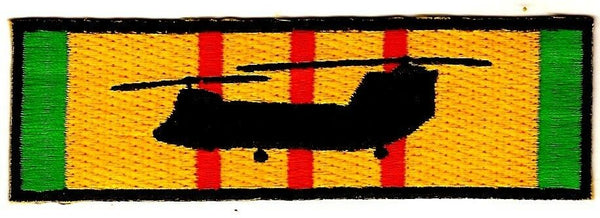VIETNAM SERVICE RIBBON WITH CH-47 CHINOOK SILHOUETTE PATCH HELICOPTER NAM - HATNPATCH