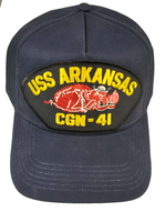 USS Arkansas CGN-41 Ship HAT - Navy Blue - Veteran Owned Business - HATNPATCH