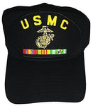 USMC W/ VIETNAM SERVICE RIBBONS HAT CAP EGA EAGLE GLOBE ANCHOR MARINE CORPS - HATNPATCH