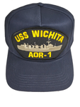 USS Wichita AOR-1 Ship HAT - Navy Blue - Veteran Owned Business - HATNPATCH