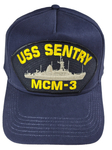 USS SENTRY MCM-3 SHIP HAT - NAVY BLUE - Veteran Owned Business - HATNPATCH