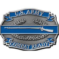 U.S. ARMY COMBAT READY WITH CIB - Cast Belt Buckle - HATNPATCH