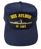 USS AYLWIN FF-1081 Ship Hat - Navy Blue - Veteran Owned Business - HATNPATCH