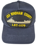 USS Windham County LST-1170 Ship HAT - Navy Blue - Veteran Owned Business - HATNPATCH