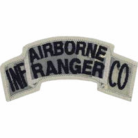 US ARMY AIRBORNE RANGER INFANTRY COMPANY TAB PATCH DESERT TAN LEAD THE WAY - HATNPATCH