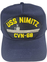 USS Nimitz CVN-68 Ship HAT. Navy Blue. Veteran Family-Owned Business. - HATNPATCH