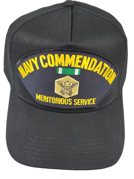 Navy Commendation MERITORIOUS Service HAT - Black - Veteran Owned Business - HATNPATCH