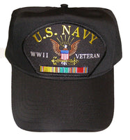 U.S. NAVY WWII Veteran Hat with ribbons and Navy Crest Cap - HATNPATCH