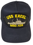 USS EXCEL MSO-439 Ship HAT - Navy Blue - Veteran Owned Business - HATNPATCH