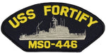 USS FORTIFY MSO-446 SHIP PATCH - GREAT COLOR - Veteran Owned Business - HATNPATCH