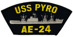 USS PYRO AE-24 SHIP PATCH - GREAT COLOR - Veteran Owned Business - HATNPATCH