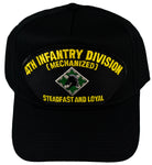 4TH ID Infantry Division (MECHANIZED) Steadfast and Loyal HAT - Black - Veteran Owned Business - HATNPATCH