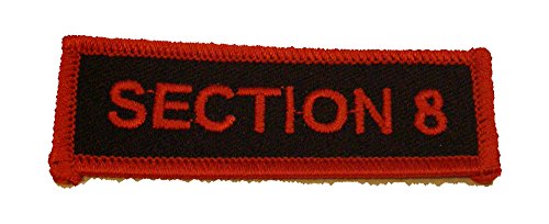 SECTION 8 PATCH - Red on Black Background - Veteran Owned Business - HATNPATCH