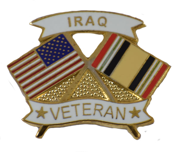 United States & Iraq Crossed Flags Iraq Veteran Lapel Pin - HATNPATCH