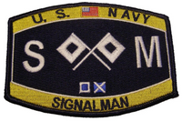 USN NAVY SM SIGNALMAN MOS RATING PATCH SAILOR VETERAN - HATNPATCH