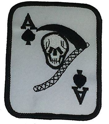 ACE OF SPADES WITH SKULL CROSS BONES AND SICKLE PATCH VIETNAM SOUTHEAST ASIA - HATNPATCH