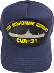 USS Bonhomme Richard CVA-31 Ship HAT. Navy Blue. Veteran Family-Owned Business. - HATNPATCH