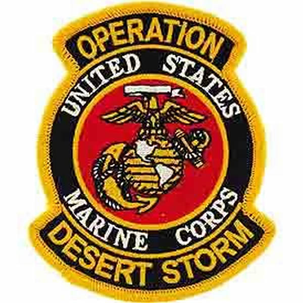 Marine Corps Operation Desert Storm Patch - Bright Colors - Veteran Owned Business.