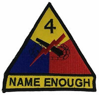 US ARMY FOURTH 4TH ARMORED DIVISION PATCH NAME ENOUGH BREAKTHROUGH VETERAN - HATNPATCH