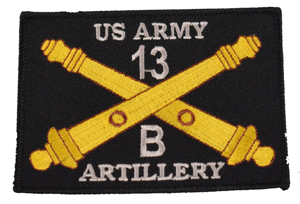 US ARMY 13B ARTILLERY ARTY PATCH - Silver & Gold on Black Background - Veteran Owned Business - HATNPATCH