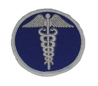 MEDICAL CADUCEUS Round Patch - Blue And White - Veteran Owned Business. - HATNPATCH