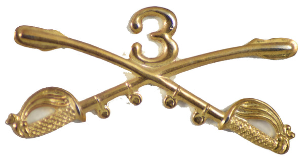 3RD CAVALRY CROSSED SABERS HAT PIN - HATNPATCH