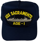 USS Sacramento AOE-1 Ship HAT - Navy Blue - Veteran Owned Business - HATNPATCH