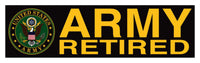 Army Retired 9"x3" Bumper Sticker - HATNPATCH