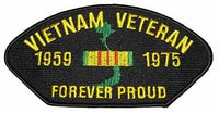 VIETNAM VETERAN FOREVER PROUD 1959-1975 W/ SERVICE RIBBON PATCH SOUTH EAST ASIA - HATNPATCH