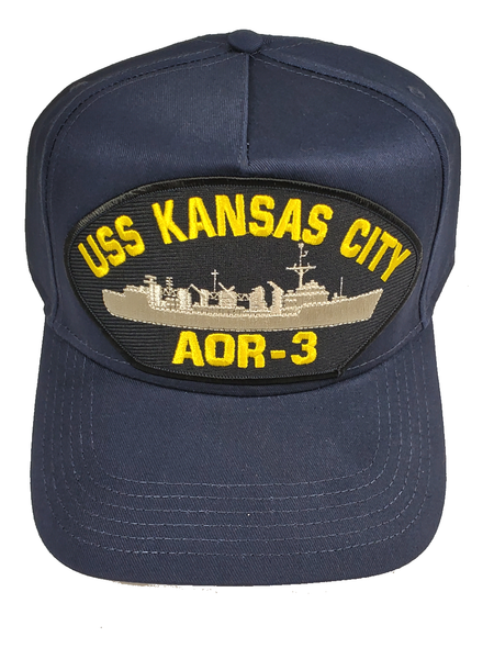 USS Kansas City AOR-3 Ship HAT - Navy Blue - Veteran Owned Business - HATNPATCH