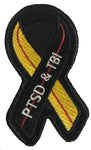 BLACK YELLOW AND RED RIBBON FOR PTSD AND TBI AWARENESS PATCH - Veteran Owned Business. - HATNPATCH