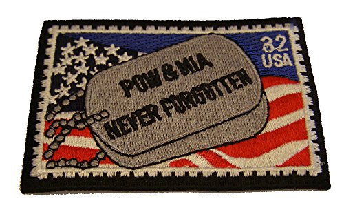 POW MIA NEVER FORGOTTEN DOGTAG STAMP .32 USA PATCH - Great Color - Veteran Owned Business. - HATNPATCH