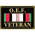 ENDURING FREEDOM VETERAN WITH RIBBON OEF - Cast Belt Buckle - HATNPATCH