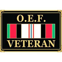 ENDURING FREEDOM VETERAN WITH RIBBON OEF - Cast Belt Buckle - HATNPATCH