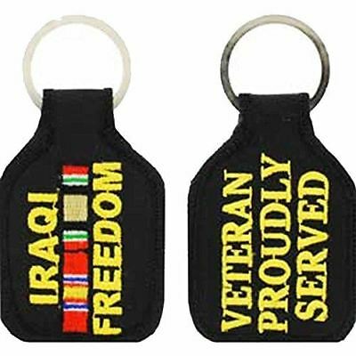 IRAQI FREEDOM VETERAN PROUDLY SERVED WITH CAMPAIGN RIBBONS KEY CHAIN OIF IRAQ - HATNPATCH