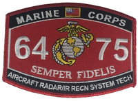 MARINE CORPS 6475 AIRCRAFT RADAR IR RECON SYSTEM TECH SEMPER FIDELIS MOS PATCH - HATNPATCH