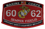 MARINE CORPS 6062 AIRCRAFT SAFETY EQUIPMENT MECHANIC SEMPER FIDELIS MOS PATCH - HATNPATCH