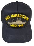 USS IMPERVIOUS MSO-449 Ship HAT - Navy Blue - Veteran Owned Business - HATNPATCH