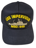 USS IMPERVIOUS MSO-449 Ship HAT - Navy Blue - Veteran Owned Business - HATNPATCH