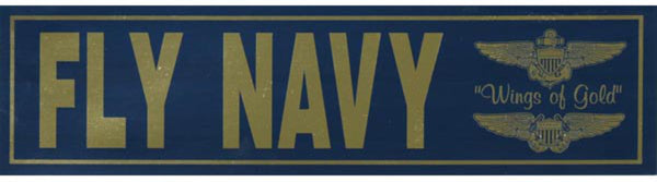 Fly Navy 11" Metallic Bumper Sticker - HATNPATCH