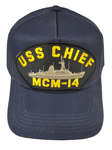 USS Chief MCM-14 Ship HAT - Navy Blue - Veteran Owned Business - HATNPATCH