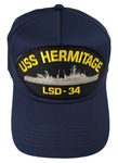 USS HERMITAGE LSD-34 SHIP HAT - NAVY BLUE - Veteran Owned Business - HATNPATCH