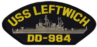 USS LEFTWICH DD-984 SHIP PATCH - GREAT COLOR - Veteran Owned Business - HATNPATCH