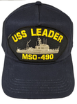 USS Leader MSO-490 Ship HAT - Navy Blue - Veteran Owned Business - HATNPATCH