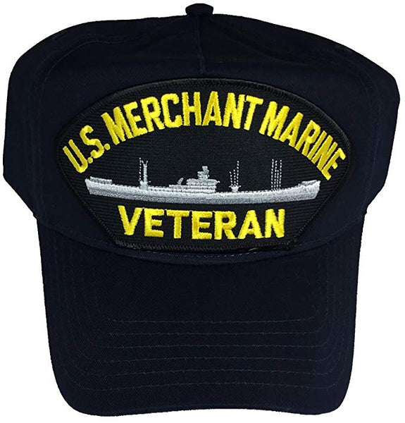 US MERCHANT MARINE VETERAN Navy Blue Hat w/Snap Back - CLEARANCE - HATNPATCH